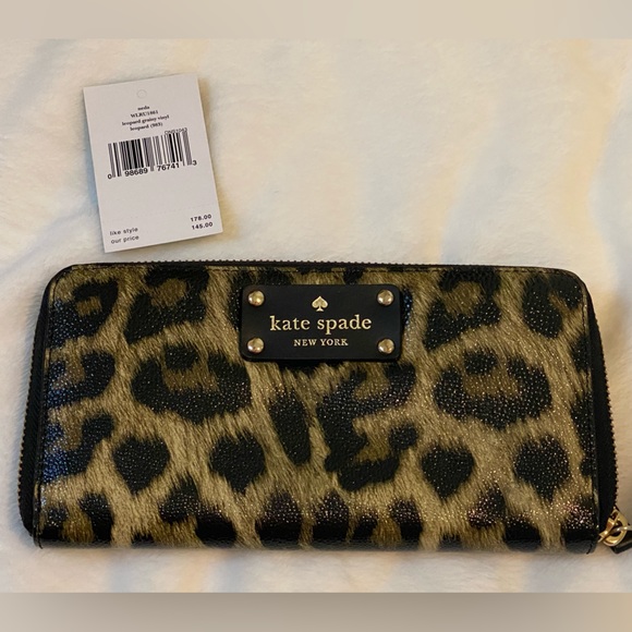 *RETIRED* KATE SPADE Leopard Print Cedar Street Vinyl Tote 4 Piece Set - Picture 6 of 16